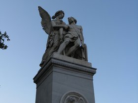 Statues on bridge
