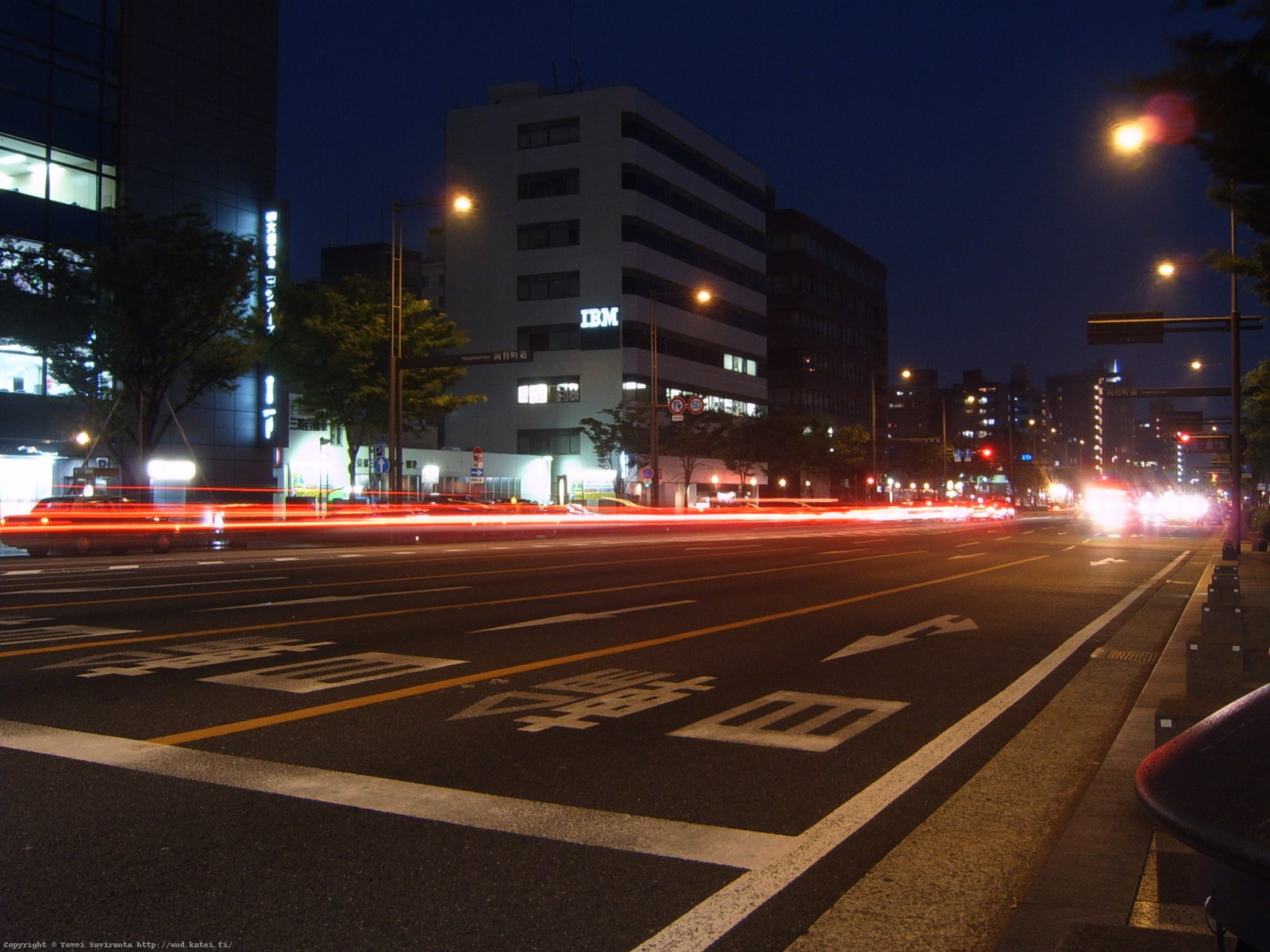 Day #7: Kyoto at night, probably Nijo-dori close to Kamo-gawa