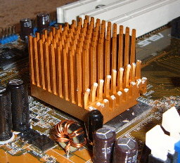 Chipped off heatsink to fit 9600GT